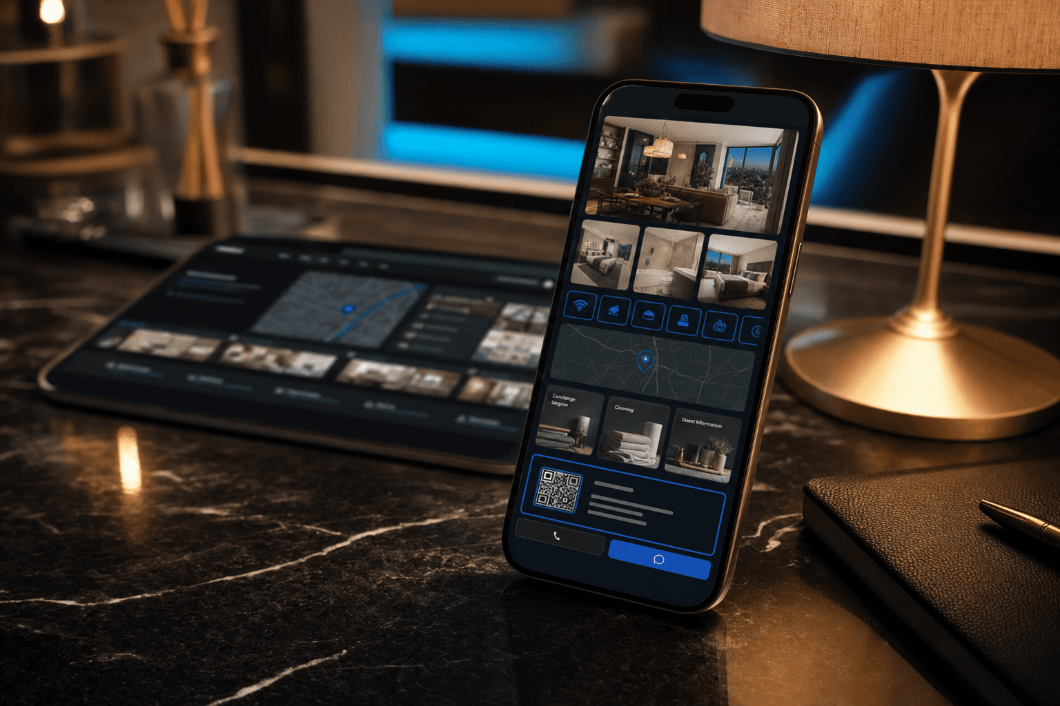 Visuel photoréaliste pour Mini-site location courte durée
